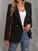 Blazer de Manga Longa Simples em tweed