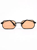 1 Piece Retro Square Black Glasses with Caramel Lens and Copper Frame Mini Classic Fashion Y2K, Suitable for Daily Wear, Photography, Vacation, Travel (Includes Glasses Case, Cleaning Cloth, Lanyard)