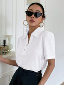 DAZY Solid Rib Knit Puff Sleeve Top