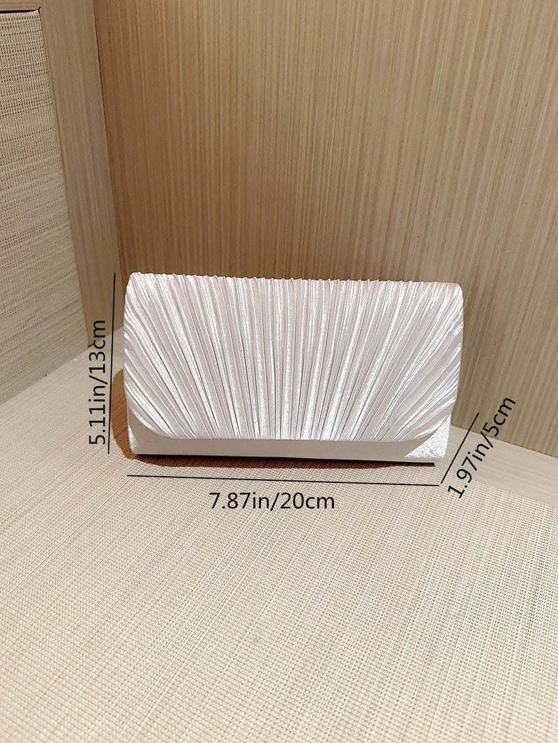 Bolso de noche con diseño de solapa plisada, elegante, exquisito y en miniatura, con brillo y destellos, ideal para fiestas, bodas, graduaciones, cenas y banquetes. El mejor regalo para tu novia.