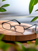 1 Piece Retro Square Black Glasses with Caramel Lens and Copper Frame Mini Classic Fashion Y2K, Suitable for Daily Wear, Photography, Vacation, Travel (Includes Glasses Case, Cleaning Cloth, Lanyard)