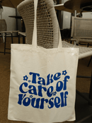 Bolsa ecológica azul "Cuídate"