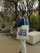 Bolsa ecológica azul "Cuídate"