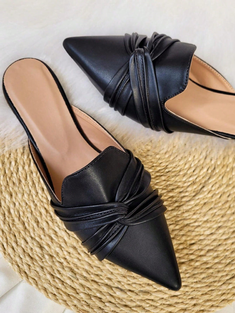 Sandalias planas de punta puntiaguda para mujer, cómodas y casuales, Muller para mujer