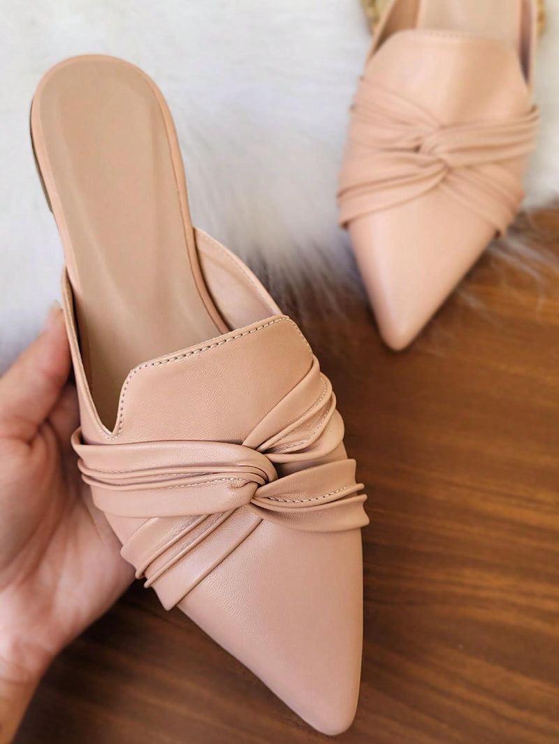 Sandalias planas de punta puntiaguda para mujer, cómodas y casuales, Muller para mujer