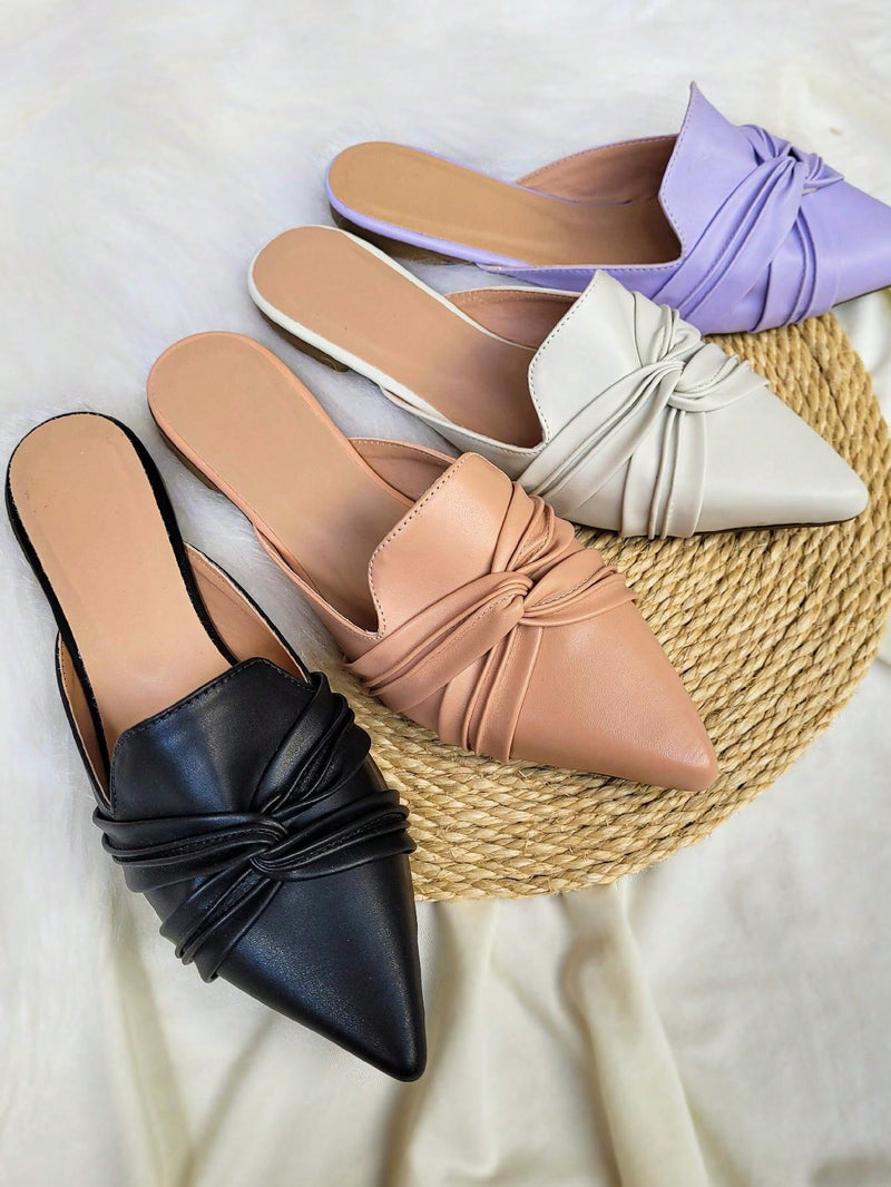 Sandalias planas de punta puntiaguda para mujer, cómodas y casuales, Muller para mujer