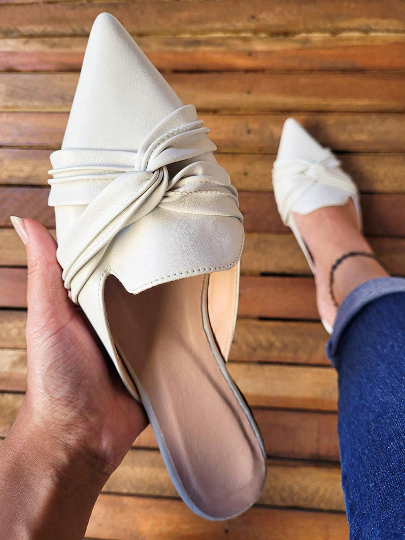 Sandalias planas de punta puntiaguda para mujer, cómodas y casuales, Muller para mujer