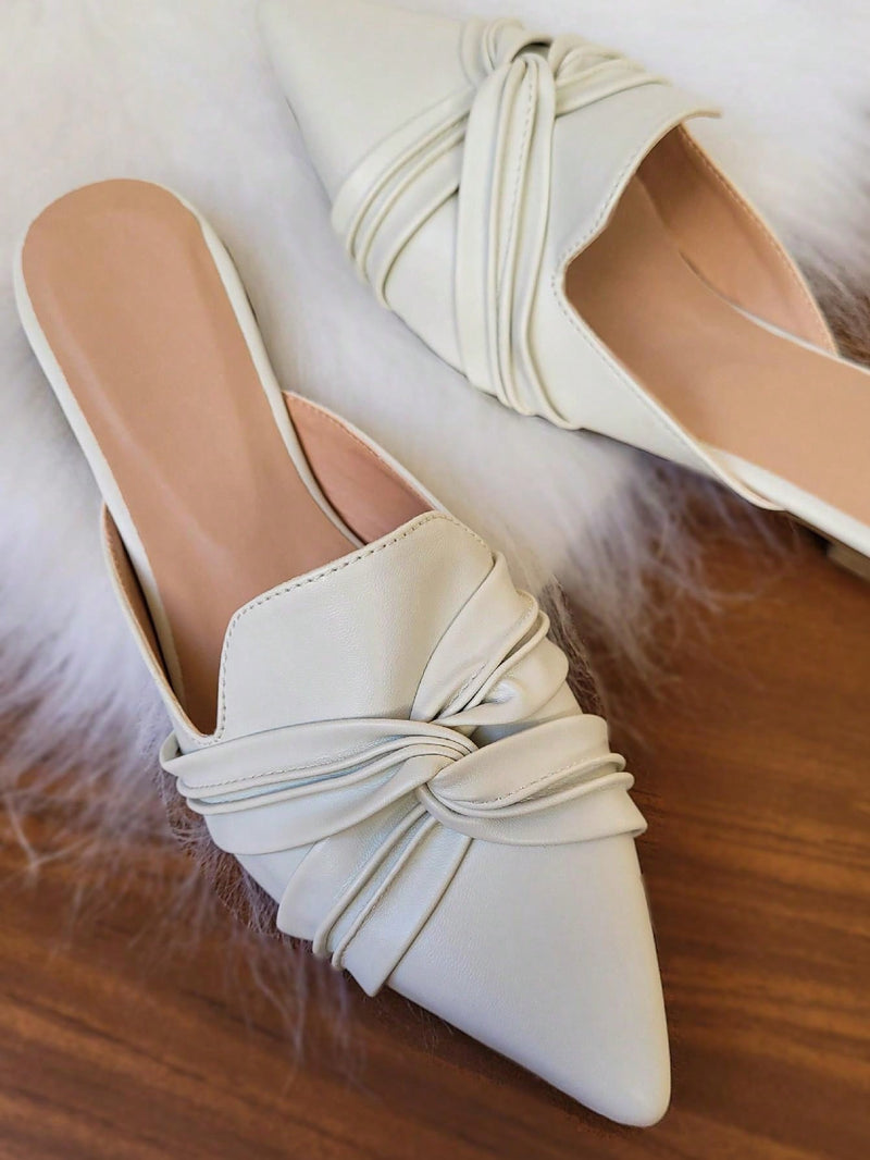Sandalias planas de punta puntiaguda para mujer, cómodas y casuales, Muller para mujer