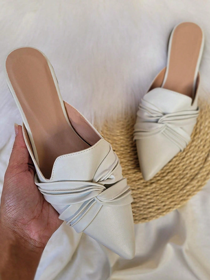 Sandalias planas de punta puntiaguda para mujer, cómodas y casuales, Muller para mujer