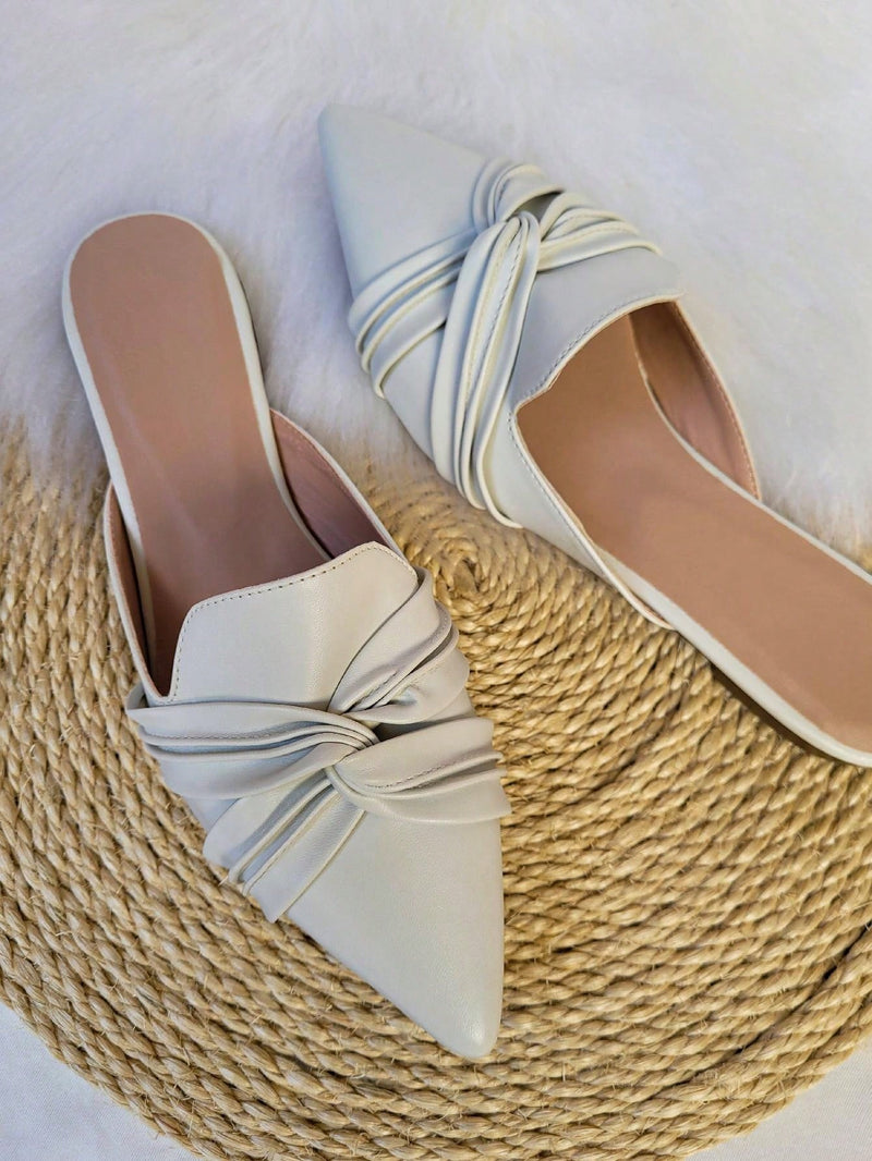 Sandalias planas de punta puntiaguda para mujer, cómodas y casuales, Muller para mujer
