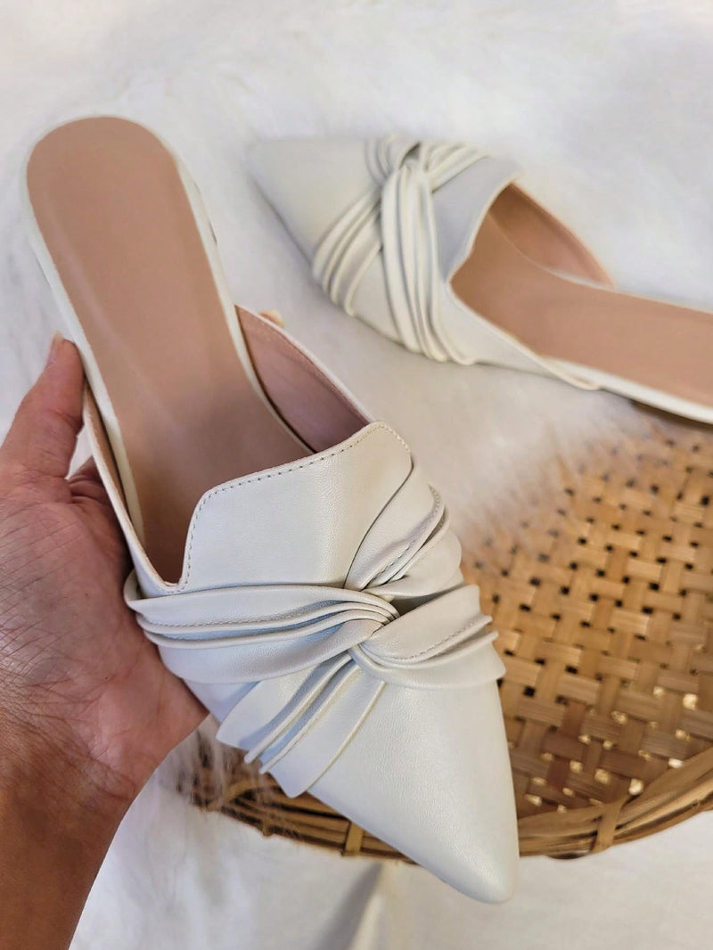Sandalias planas de punta puntiaguda para mujer, cómodas y casuales, Muller para mujer