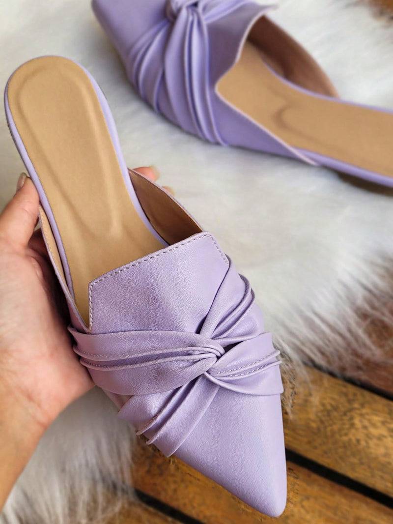 Sandalias planas de punta puntiaguda para mujer, cómodas y casuales, Muller para mujer