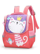 Mochila escolar infantil para niños y niñas con gatito dinosaurio en la espalda