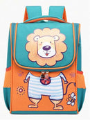 Mochila escolar infantil para niños y niñas con gatito dinosaurio en la espalda