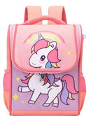 Mochila escolar infantil para niños y niñas con gatito dinosaurio en la espalda