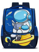 Mochila escolar infantil para niños y niñas con gatito dinosaurio en la espalda