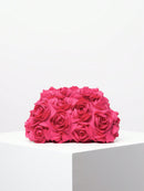 Elegante bolso de noche con estampado de rosas, ideal para bodas, suave y dulce, ideal como regalo de San Valentín (patrón aleatorio).