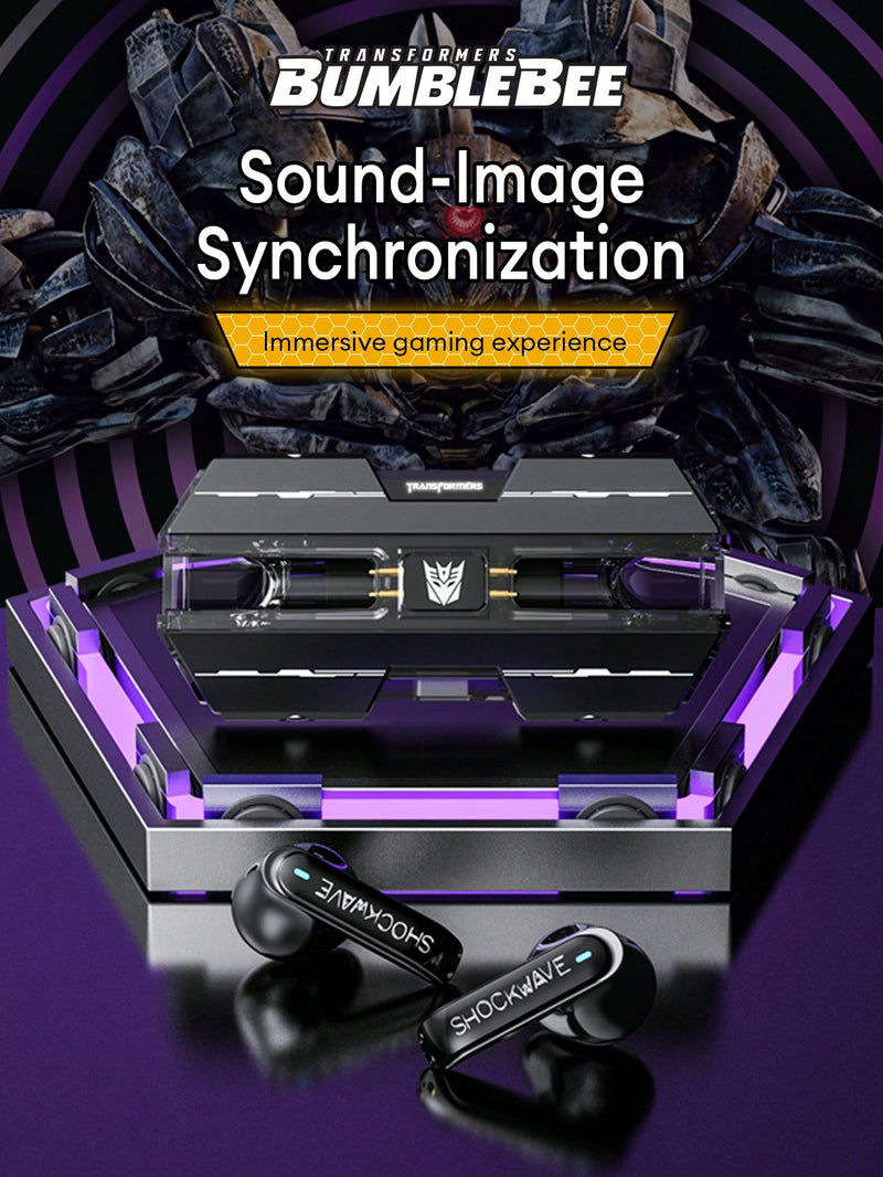 Auriculares inalámbricos semi-intraaurales TRANSFORMERS Tf T01 con cancelación de ruido pasiva, controles táctiles, baja latencia, micrófono, música y juegos. Ideales para deportes.