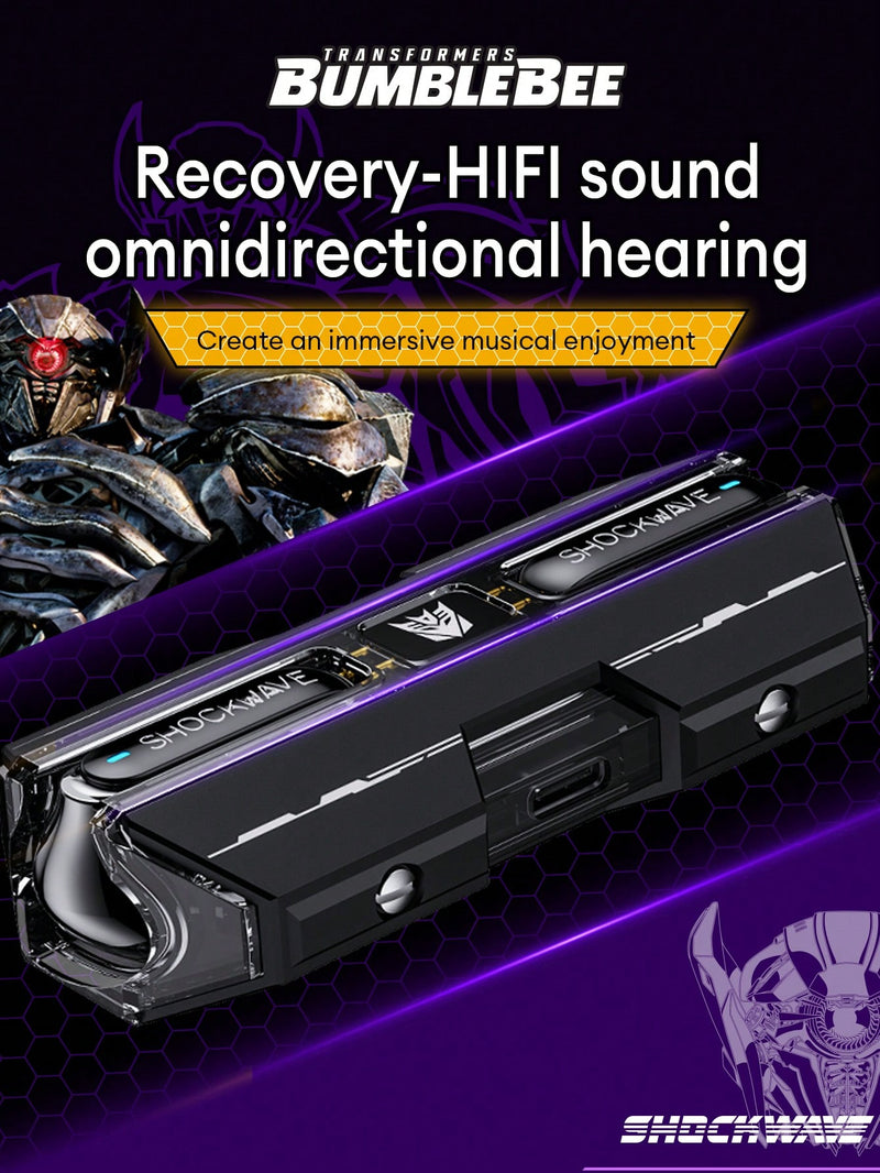 Auriculares inalámbricos semi-intraaurales TRANSFORMERS Tf T01 con cancelación de ruido pasiva, controles táctiles, baja latencia, micrófono, música y juegos. Ideales para deportes.
