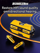 TRANSFORMERS Tf T01 Semi-in-ear True Wireless Headphones with Passive Noise Cancelling, Touch Controls, Low Latency, Microphone, Music and Gaming. Ideal for Sports.