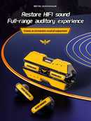 TRANSFORMERS Tf T01 Semi-in-ear True Wireless Headphones with Passive Noise Cancelling, Touch Controls, Low Latency, Microphone, Music and Gaming. Ideal for Sports.