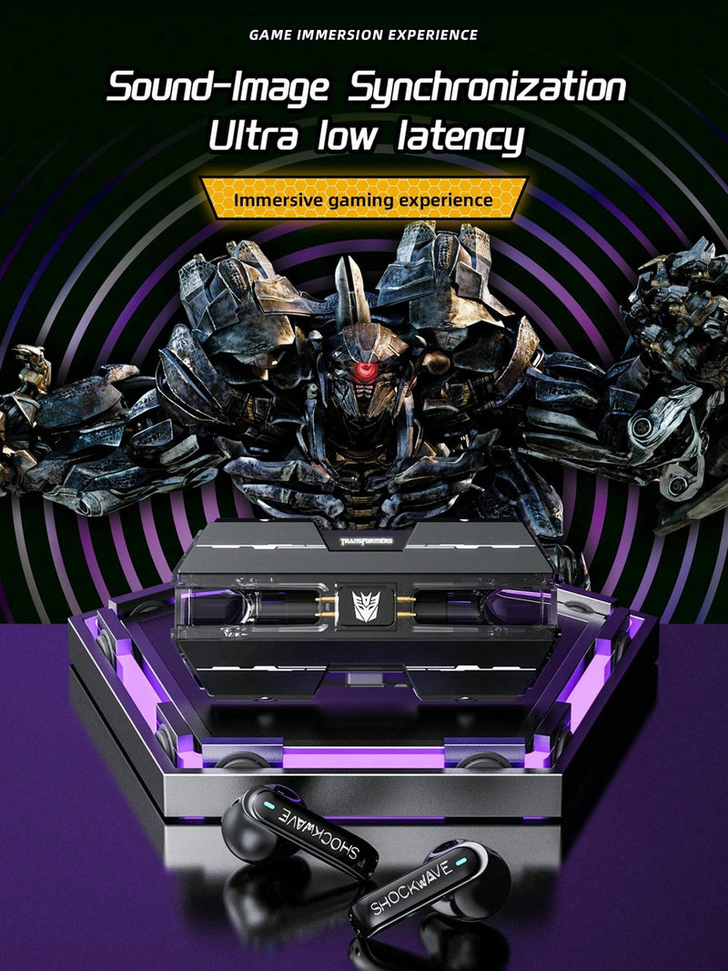 Auriculares inalámbricos semi-intraaurales TRANSFORMERS Tf T01 con cancelación de ruido pasiva, controles táctiles, baja latencia, micrófono, música y juegos. Ideales para deportes.