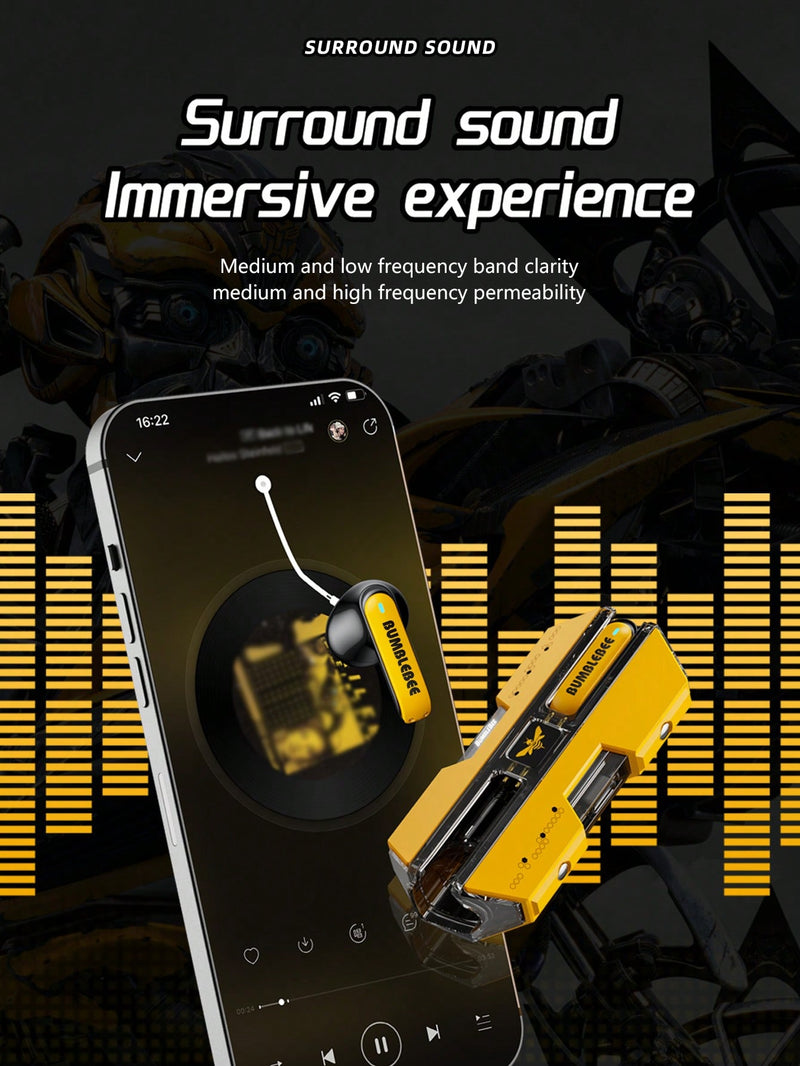 Auriculares inalámbricos semi-intraaurales TRANSFORMERS Tf T01 con cancelación de ruido pasiva, controles táctiles, baja latencia, micrófono, música y juegos. Ideales para deportes.