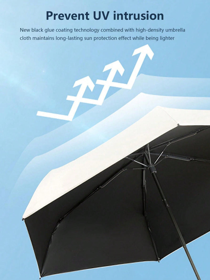Paraguas cápsula para mujer, protección UV contra el sol y la lluvia, dos en uno, ultraligero y compacto, mini plegable, portátil para la escuela, la oficina, el hogar, viajes y material escolar.