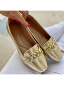 Zapatos mocasines cómodos con punta cuadrada para mujer