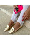 Zapatos mocasines cómodos con punta cuadrada para mujer