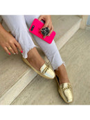 Zapatos mocasines cómodos con punta cuadrada para mujer