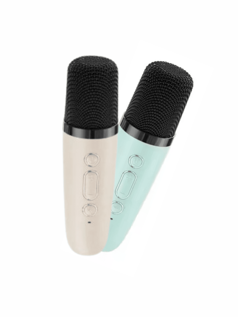 Mini LED Karaoke Machine With 2 Bluetooth Microphones For Parties