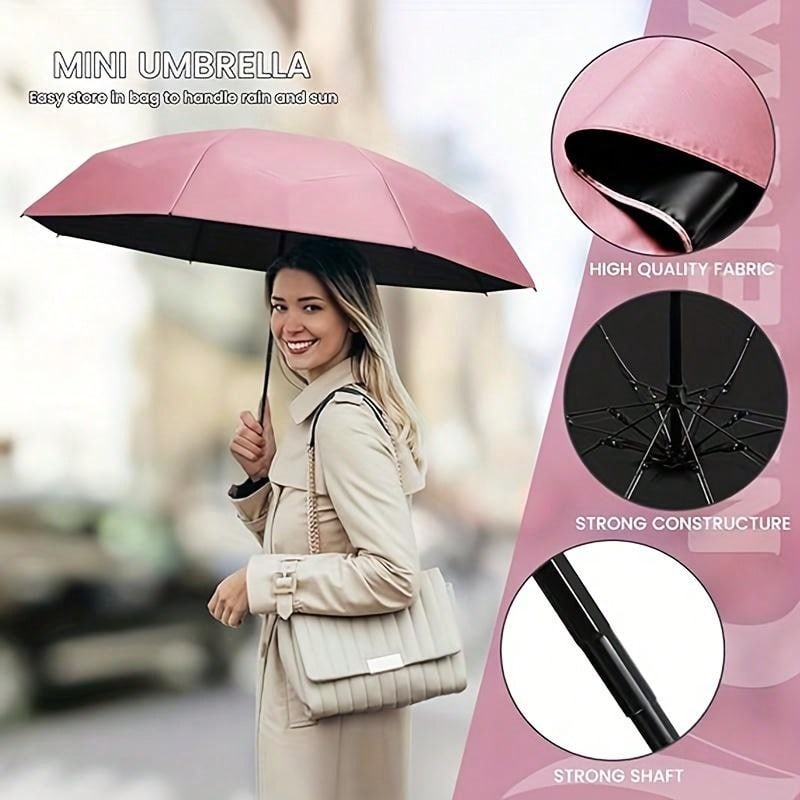 Mini Guarda-Chuva Rosa Anti-UV