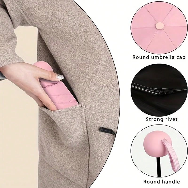 Mini Guarda-Chuva Rosa Anti-UV
