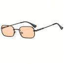 1 Piece Retro Square Black Glasses with Caramel Lens and Copper Frame Mini Classic Fashion Y2K, Suitable for Daily Wear, Photography, Vacation, Travel (Includes Glasses Case, Cleaning Cloth, Lanyard)