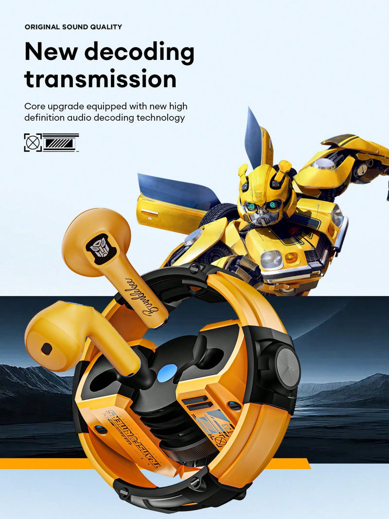 Auriculares inalámbricos Transformers TF-T23 Megatron, diseño semi-intraaural, estilo innovador y moderno, baja latencia, graves potentes, ideales para juegos, deportes, música y llamadas nítidas de 5.4G con cancelación de ruido pasiva.