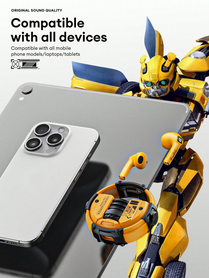 Auriculares inalámbricos Transformers TF-T23 Megatron, diseño semi-intraaural, estilo innovador y moderno, baja latencia, graves potentes, ideales para juegos, deportes, música y llamadas nítidas de 5.4G con cancelación de ruido pasiva.