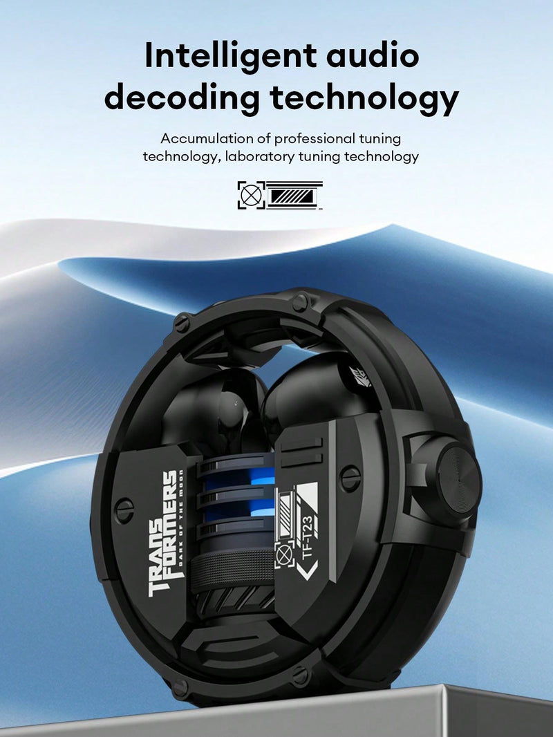 Auriculares inalámbricos Transformers TF-T23 Megatron, diseño semi-intraaural, estilo innovador y moderno, baja latencia, graves potentes, ideales para juegos, deportes, música y llamadas nítidas de 5.4G con cancelación de ruido pasiva.