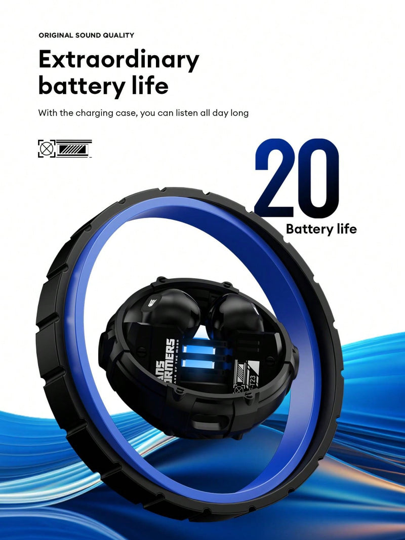 Auriculares inalámbricos Transformers TF-T23 Megatron, diseño semi-intraaural, estilo innovador y moderno, baja latencia, graves potentes, ideales para juegos, deportes, música y llamadas nítidas de 5.4G con cancelación de ruido pasiva.