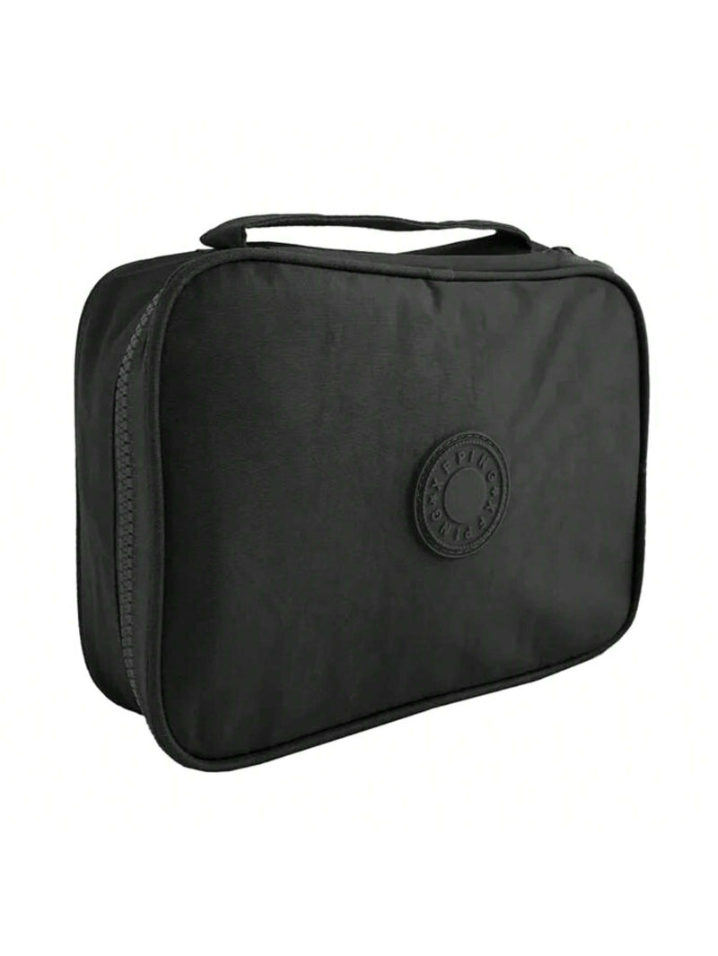 Estuche escolar de nailon con 100 bolígrafos y asa, organizador para mujer y hombre, con 2 compartimentos y cremallera, gran capacidad, impermeable, para niños.