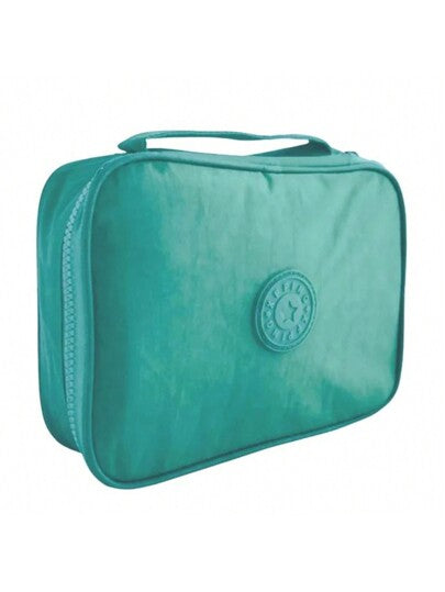 Estuche escolar de nailon con 100 bolígrafos y asa, organizador para mujer y hombre, con 2 compartimentos y cremallera, gran capacidad, impermeable, para niños.