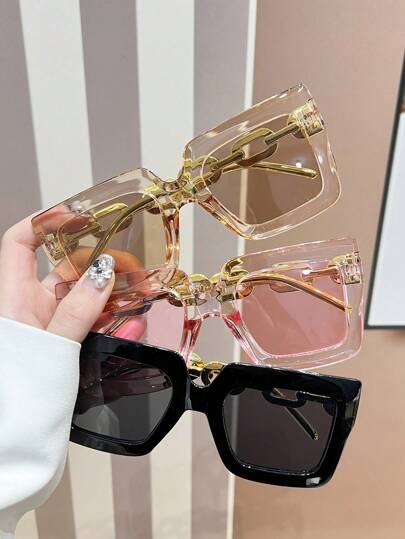 3 gafas de sol extragrandes de moda, estilo europeo y americano, con personalidad Y2K, bonitas para playa, accesorios de playa de verano para mujer.