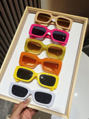6 Pieces/1 Piece Women's Fashion Square Sunglasses Set in Various Styles and Colors, Cute, Trendy, Street Style, Sophisticated, Personalized, Y2K Summer Dopamine, Suitable for Daily Wear, Vacation, Party, Outdoor Activities - Accessory