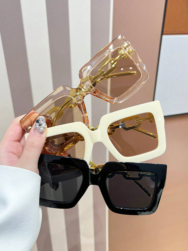 3 gafas de sol extragrandes de moda, estilo europeo y americano, con personalidad Y2K, bonitas para playa, accesorios de playa de verano para mujer.