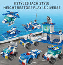 HUIQIBAO TOYS 700 Pieces 8 in 1 3 Changes City Police Command Truck Building Blocks, Police Robot, SWAT Station, Car, Helicopter, Machine, Special Forces Figure, Educational Toy Model for Kids, Birthday Gifts