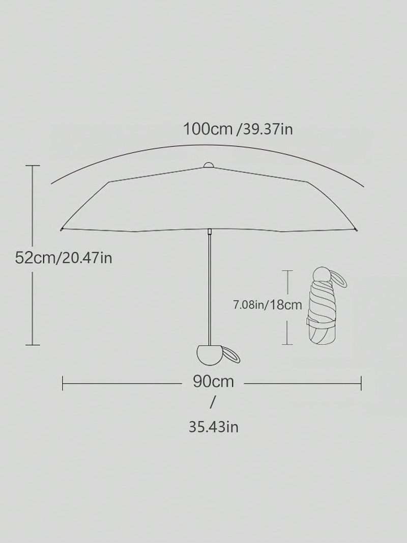 Paraguas cápsula para mujer, protección UV contra el sol y la lluvia, dos en uno, ultraligero y compacto, mini plegable, portátil para la escuela, la oficina, el hogar, viajes y material escolar.