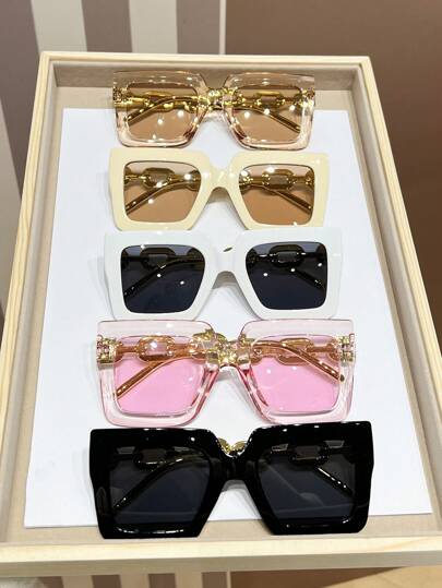 3 gafas de sol extragrandes de moda, estilo europeo y americano, con personalidad Y2K, bonitas para playa, accesorios de playa de verano para mujer.