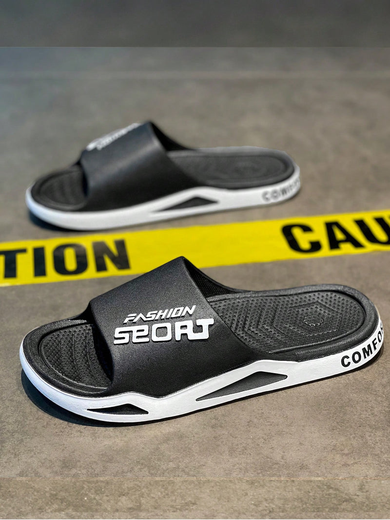 Men's Outdoor Sports Slippers, Soft and Comfortable, Non-slip and Wear-resistant, Fashionable and Trendy, Suitable for Couples to Use Indoor in Bedroom, Guest Room, Living Room or as a Bath and Guest Slipper, Available in 2 Colors