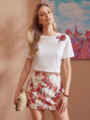 Camiseta Manga Curta com Paetês