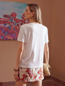 Camiseta Manga Curta com Paetês